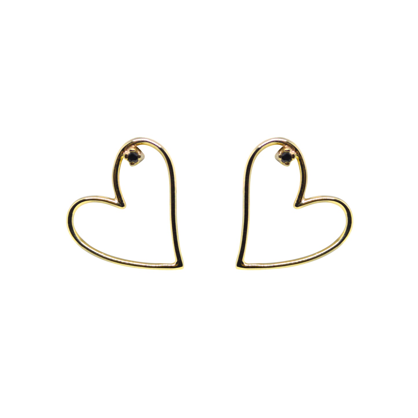 Load image into Gallery viewer, Medium Heart with Diamond Earrings (pair)
