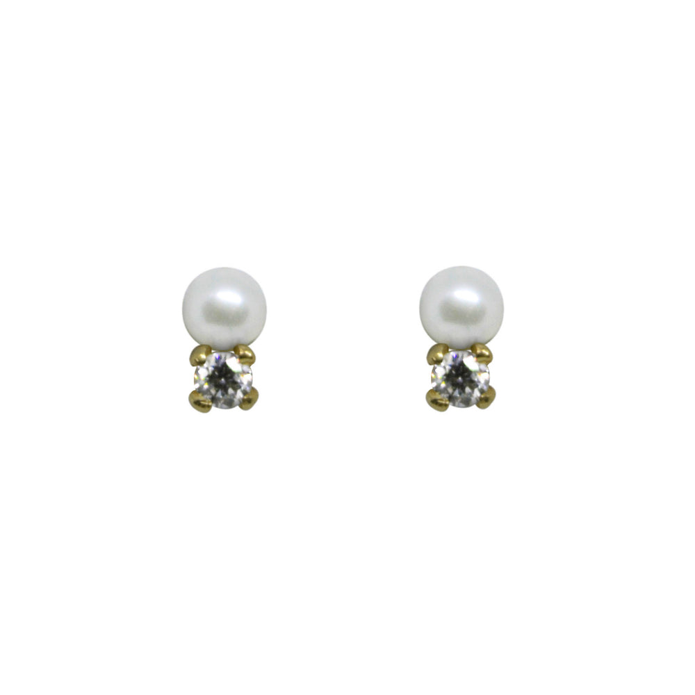 Aretes de perlas y diamantes