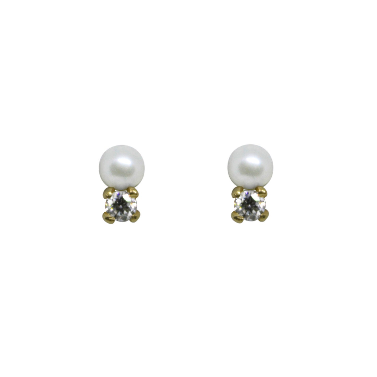 Aretes de perlas y diamantes