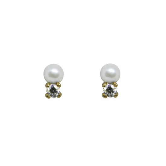 Load image into Gallery viewer, Pearl and diamond earrings
