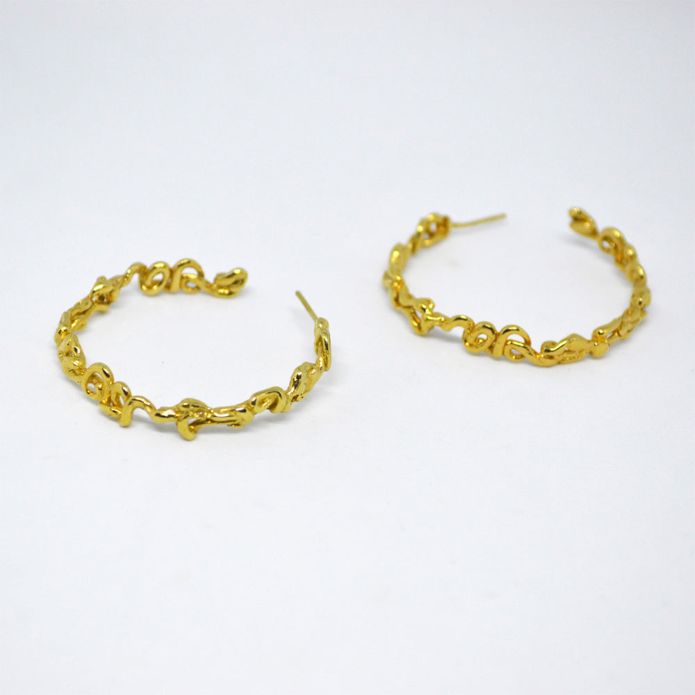 Load image into Gallery viewer, Liquid Gold Hoop Earrings

