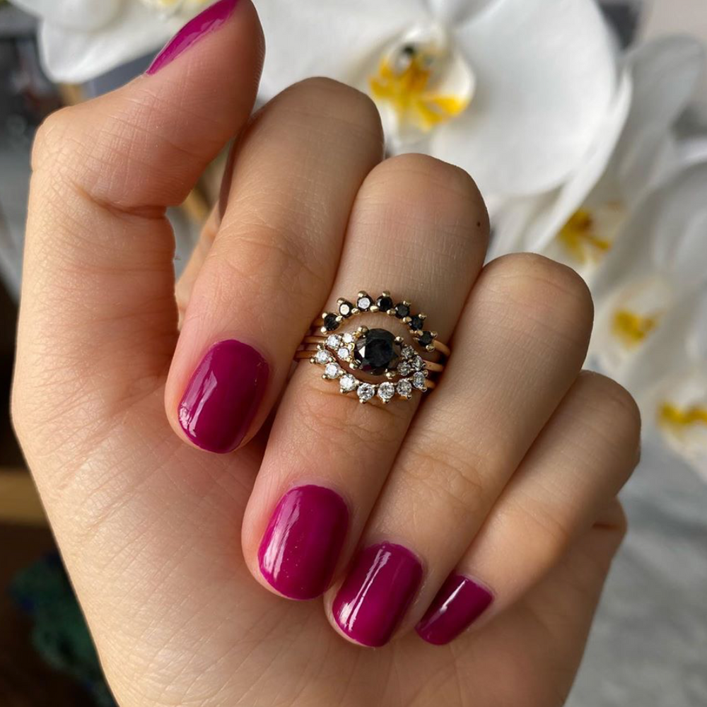 
                      
                        Black Diamond Ring with Side Diamonds
                      
                    