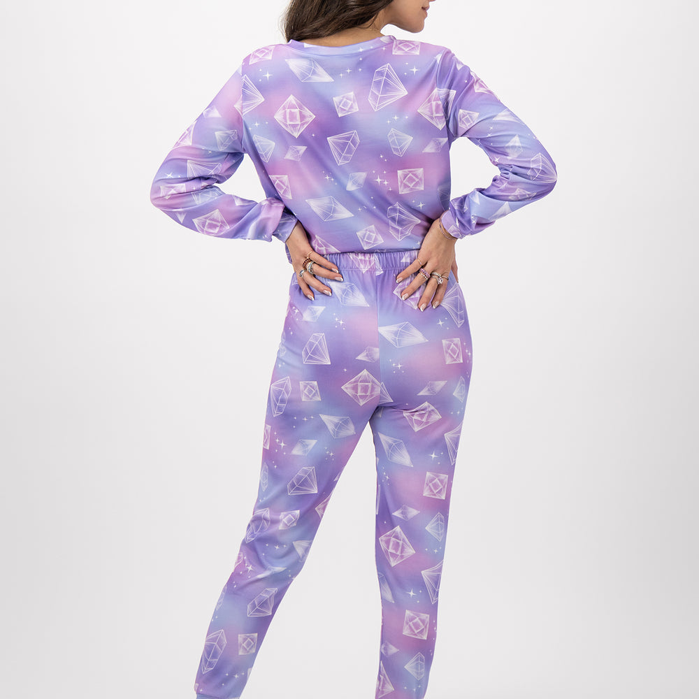 
                      
                        Long Sleeve Pajamas with Purple Jewel Print
                      
                    