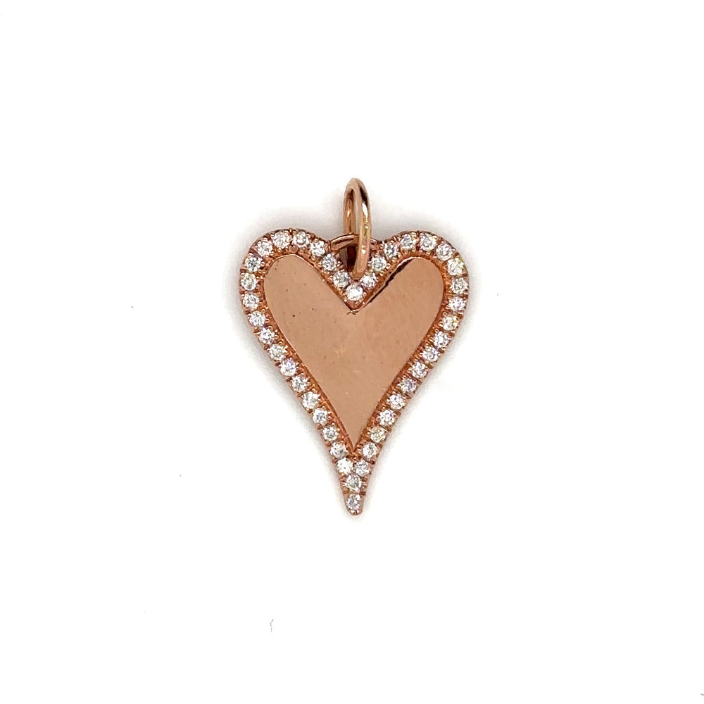 Large Diamond Outline Heart Pendant