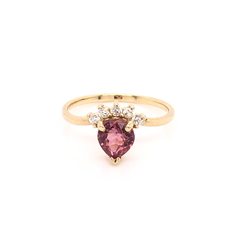 
                      
                        Pink Tourmaline Ring with Diamond Crown
                      
                    