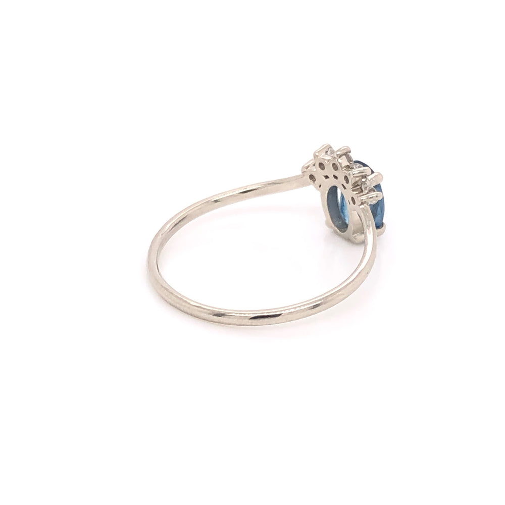 
                      
                        Intense Blue Aquamarine Ring with Diamond Crown
                      
                    