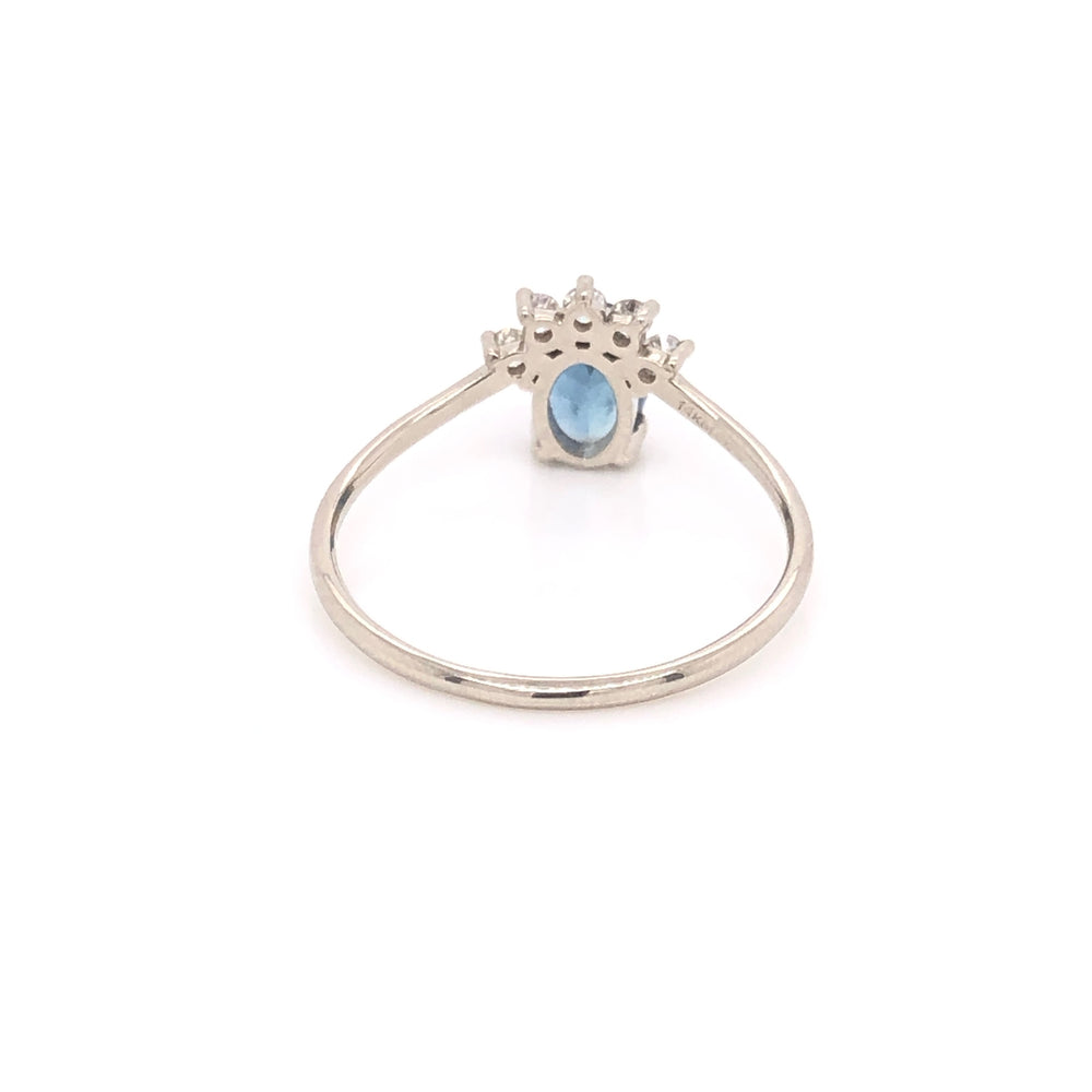 
                      
                        Intense Blue Aquamarine Ring with Diamond Crown
                      
                    