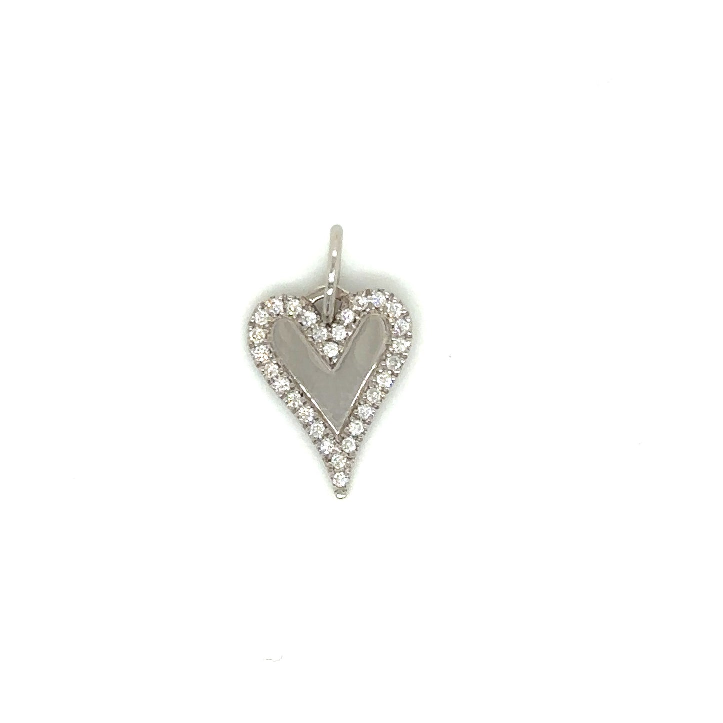 Small Diamond Outline Heart Pendant