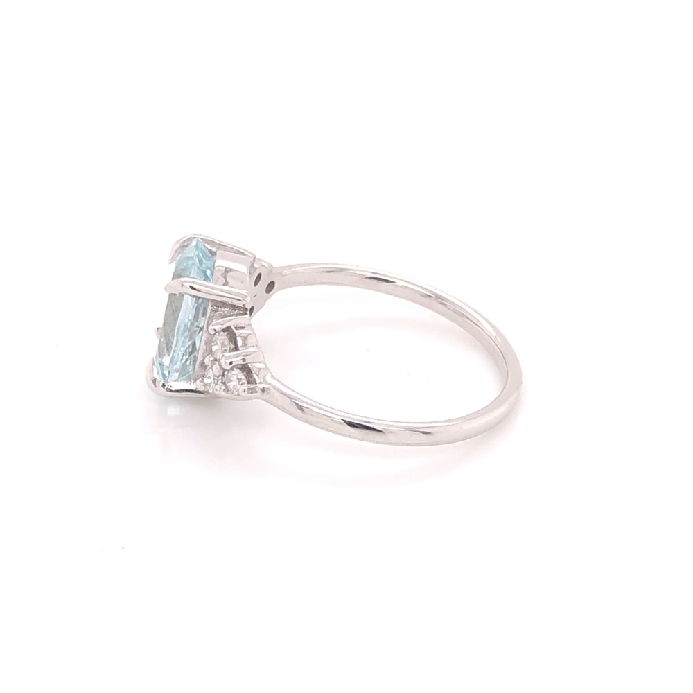 
                      
                        Oval Aquamarine Ring with Diamonds (single piece)
                      
                    