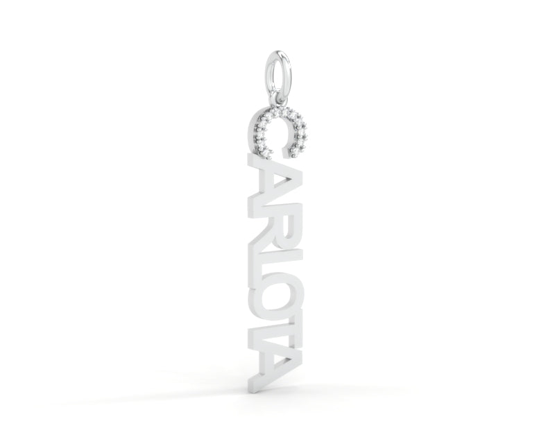 Name Pendant with Initial in Diamonds