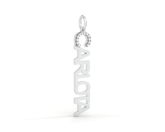 Name Pendant with Initial in Diamonds