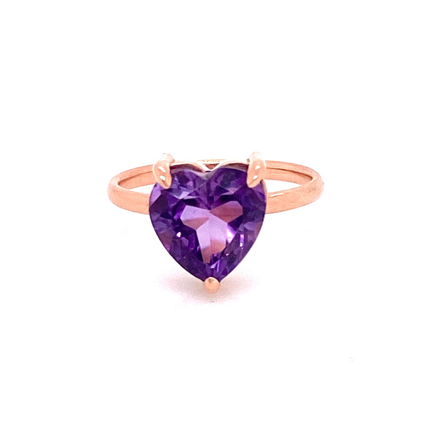 Anillo de Amatista en forma Corazón