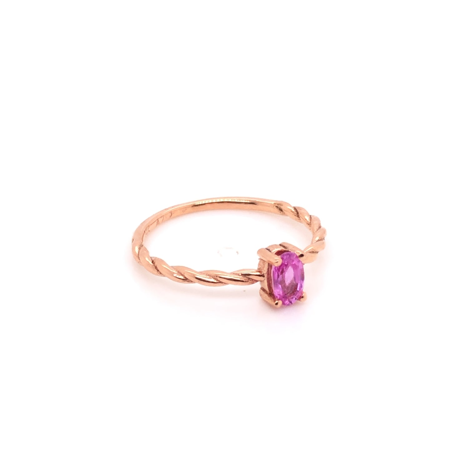 ENTREGA INMEDIATA / Anillo Carolina de Zafiro rosa / Oro Rosa 14k / Talla 4.5