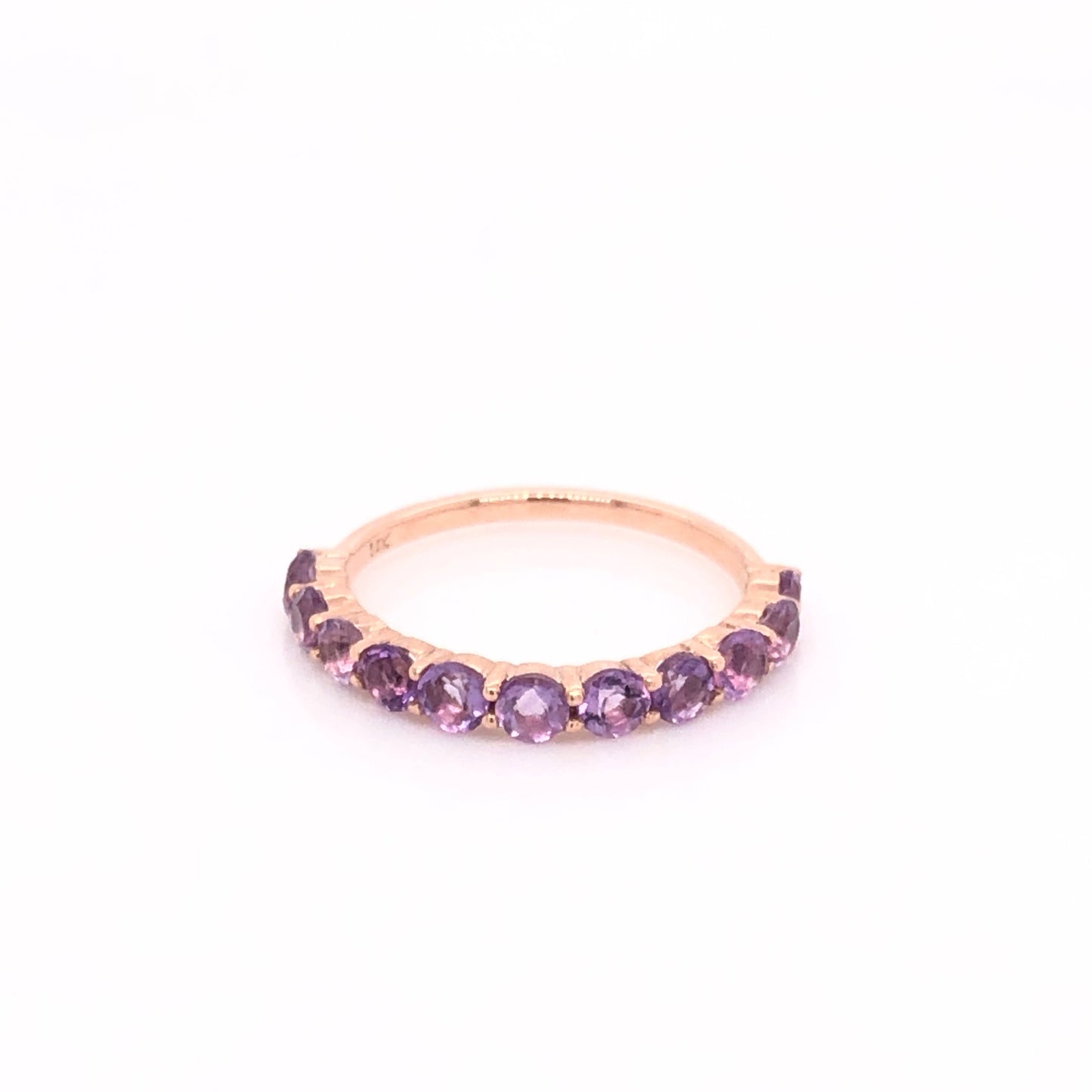 IMMEDIATE DELIVERY / Half Churumbela Amethyst Ring / 14k Rose Gold / Size 7