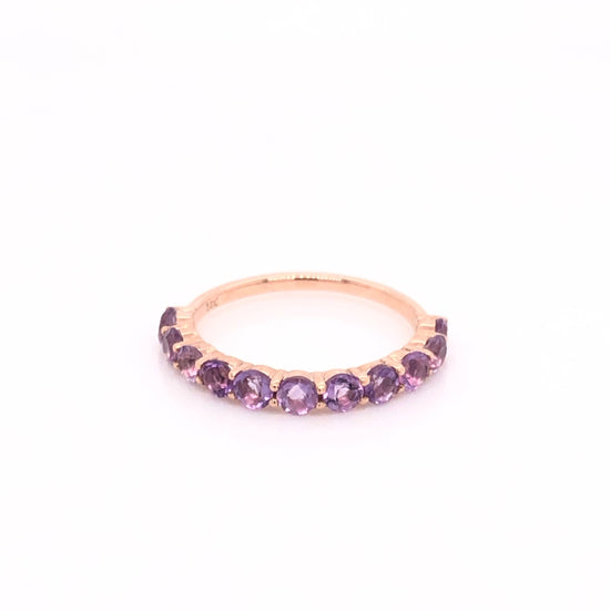 Load image into Gallery viewer, IMMEDIATE DELIVERY / Half Churumbela Amethyst Ring / 14k Rose Gold / Size 7
