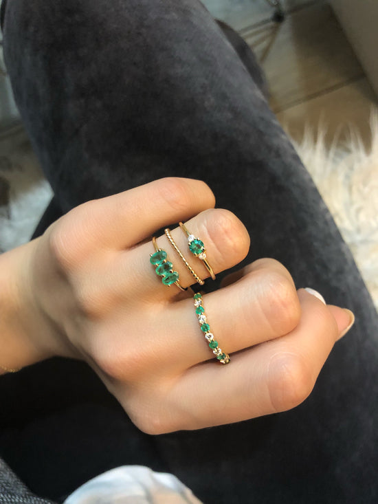Soluna Ring with Emeralds