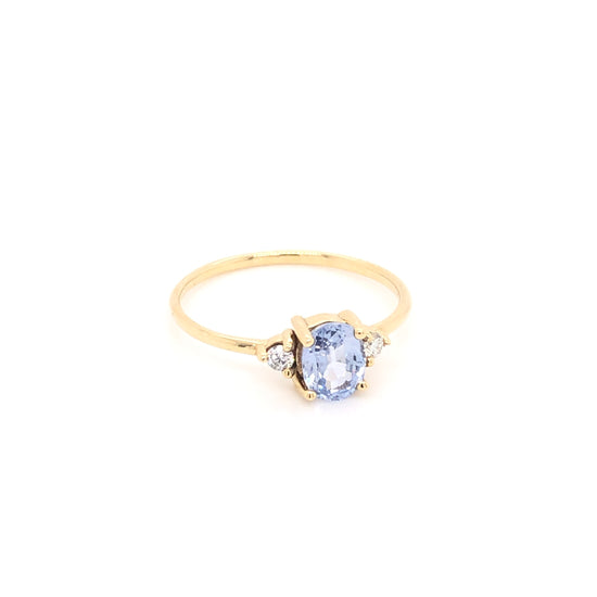 “Baby Blue” Sapphire Ring with Diamonds