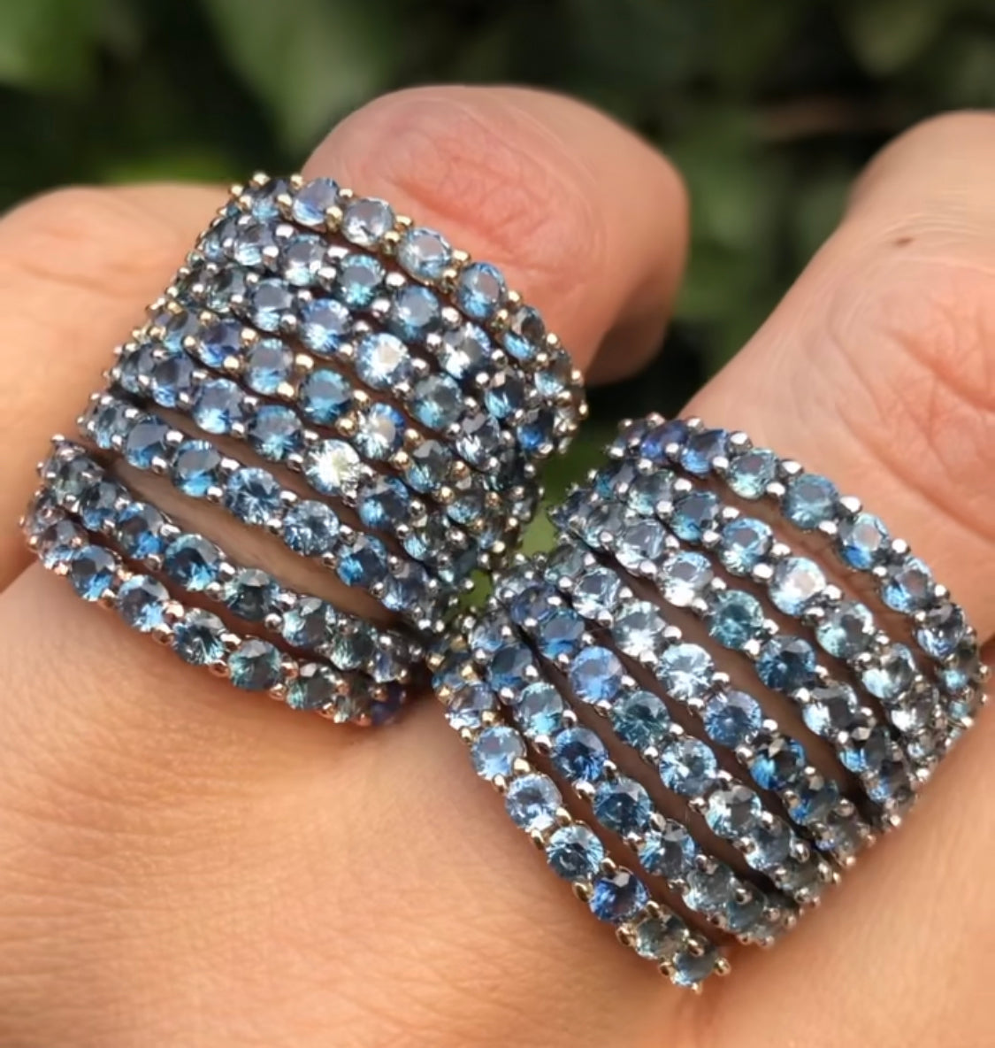 Medium Churumbela Teal Sapphires Different Shades