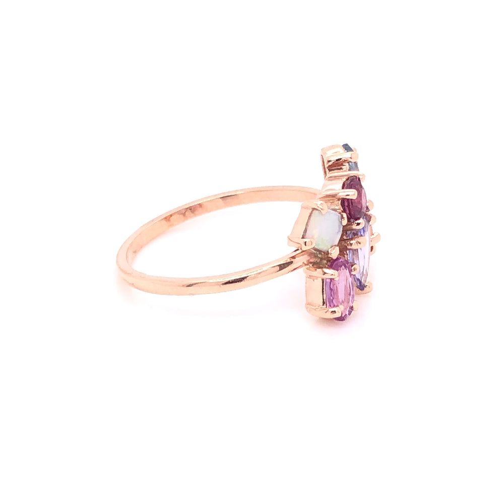 
                      
                        Anillo de Cluster de piedras preciosas (pieza única)
                      
                    