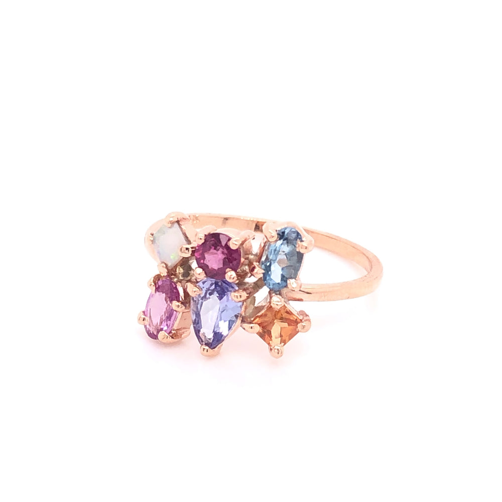 
                      
                        Anillo de Cluster de piedras preciosas (pieza única)
                      
                    