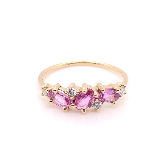 IMMEDIATE DELIVERY / Laura Pink Sapphire Ring / 14k Yellow Gold / Size 6.5