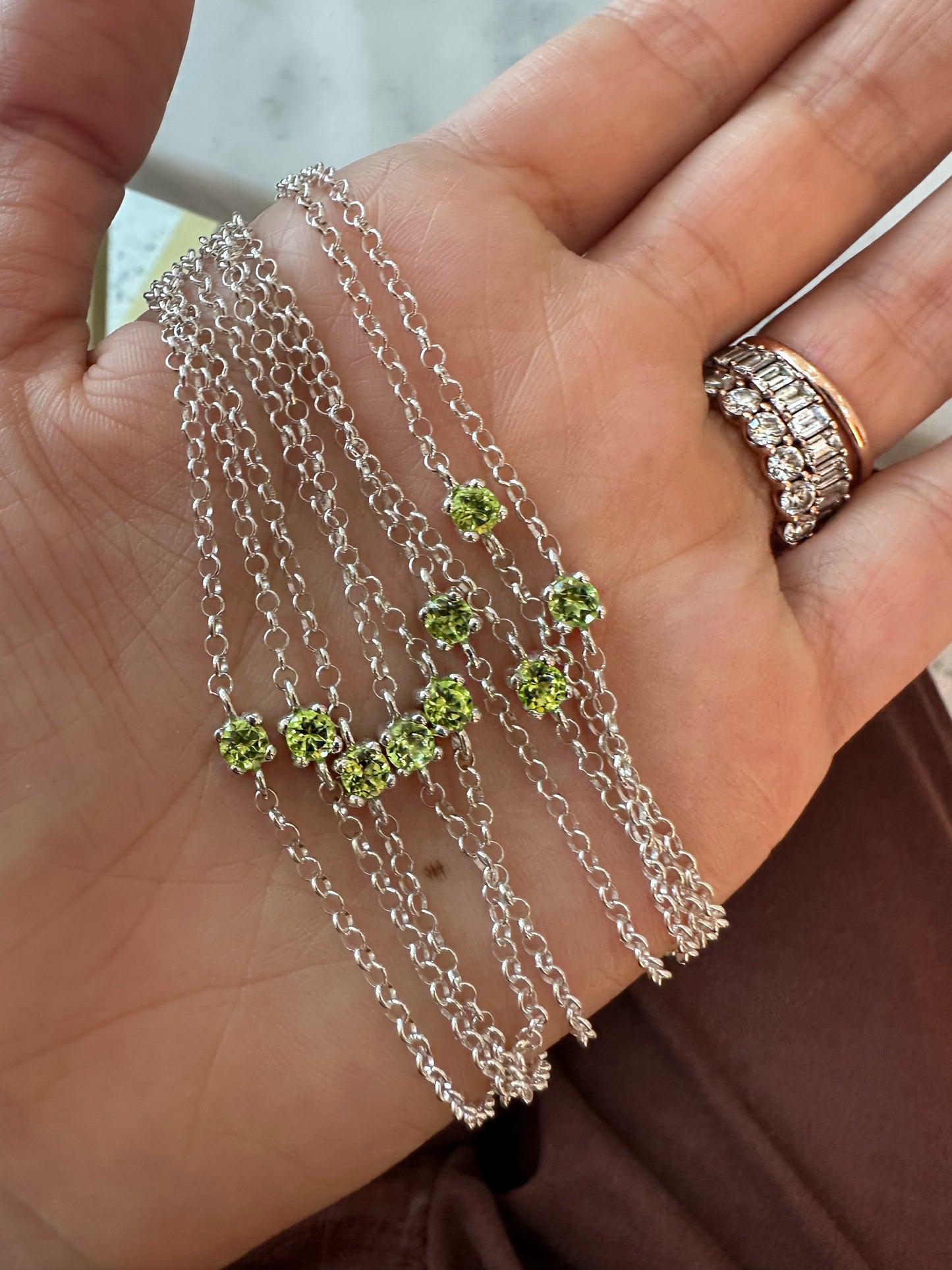 Silver Bracelet with Peridot to help Turkey and Syria