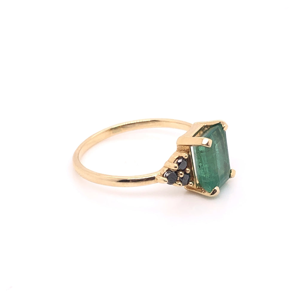 
                      
                        Anillo de Esmeralda con Diamantes Negros (pieza única)
                      
                    