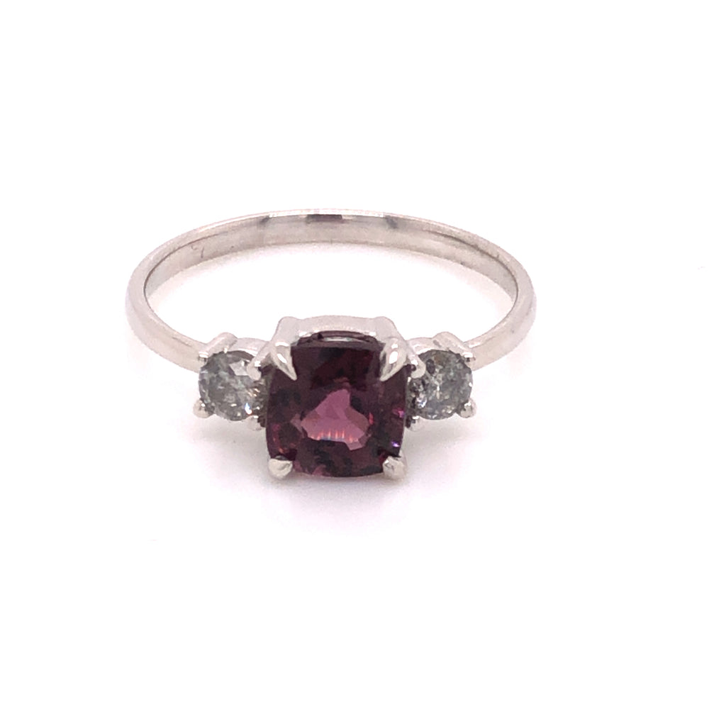 IMMEDIATE DELIVERY / Spinel ring with salt and pepper diamonds / unique piece