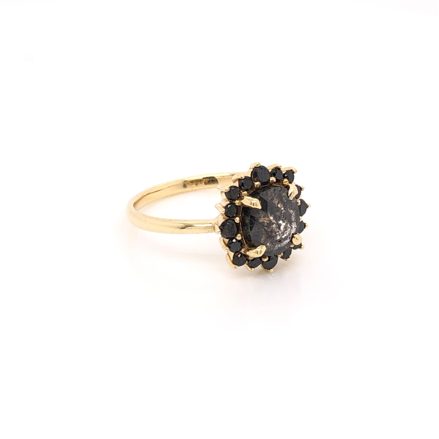 Salt and Pepper Diamond Ring with Black Diamonds