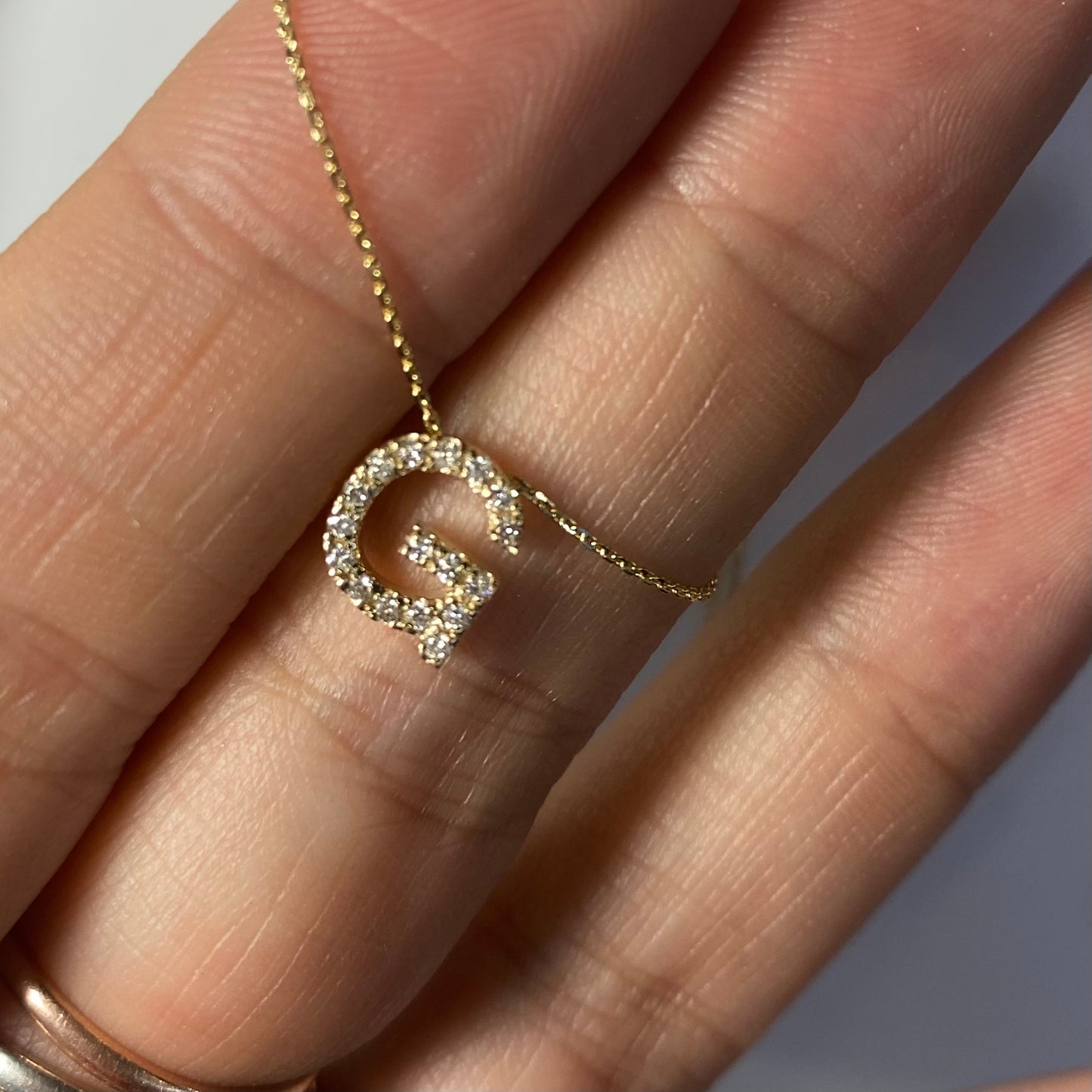 Diamond Initial with Chain