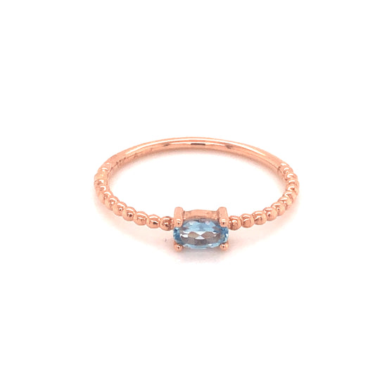 IMMEDIATE DELIVERY / Maria Inés Aquamarine Ring / 14k Rose Gold / Size 6.5