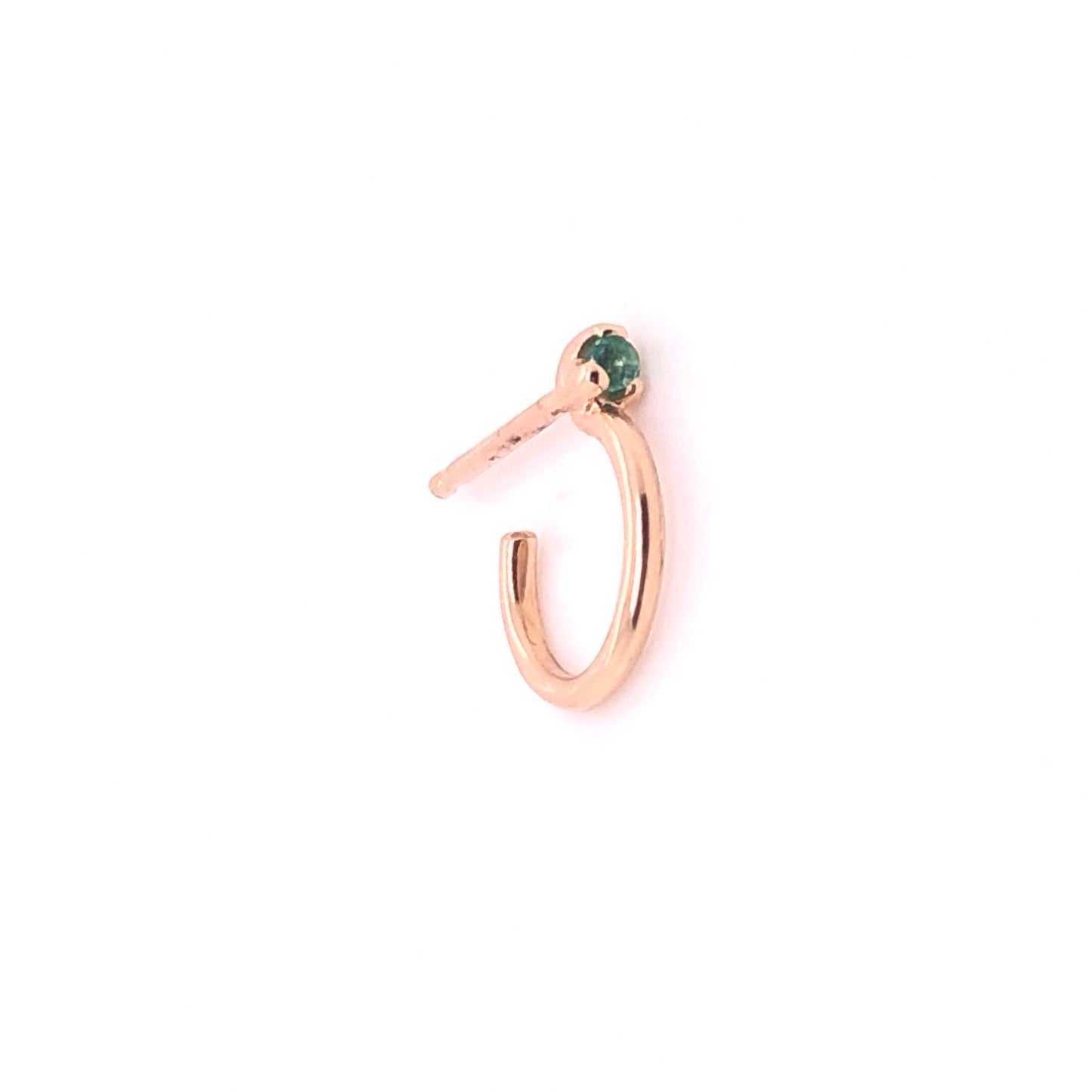 Natalia Gold Hoop Earrings with Stone (One Piece)