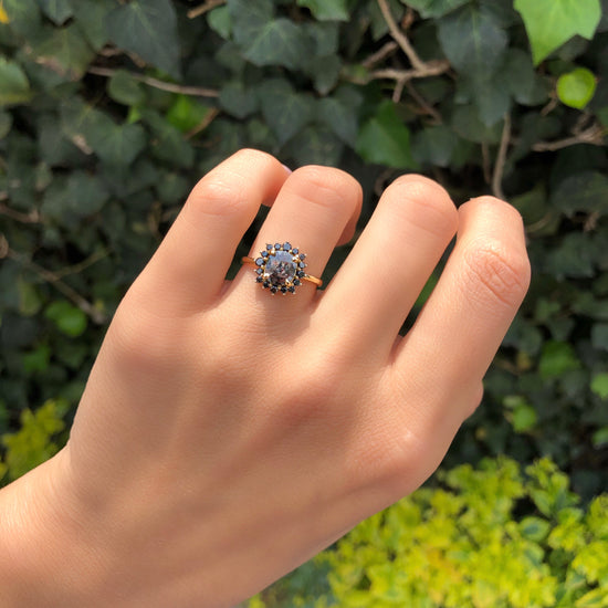 Load image into Gallery viewer, Salt and Pepper Diamond Ring with Black Diamonds
