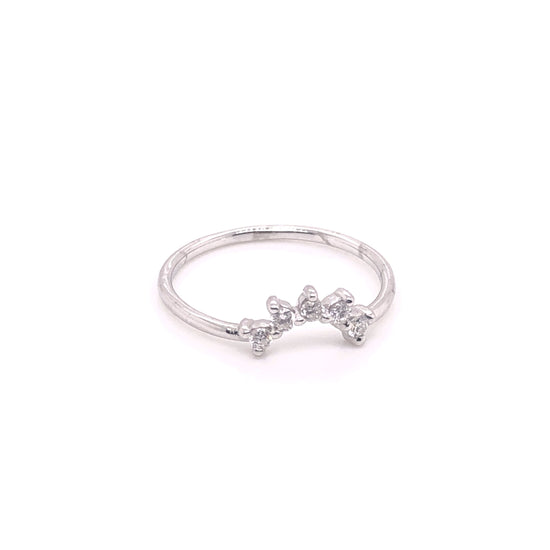 IMMEDIATE DELIVERY / Marian Crown Ring / 14k White Gold / Size 4