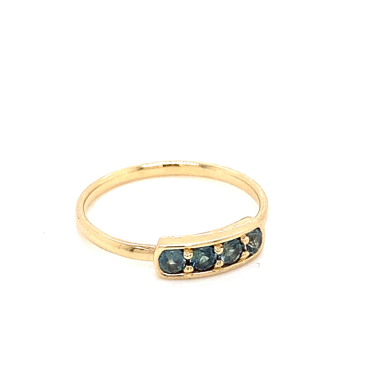 Greenish Blue Sapphire Aura Ring