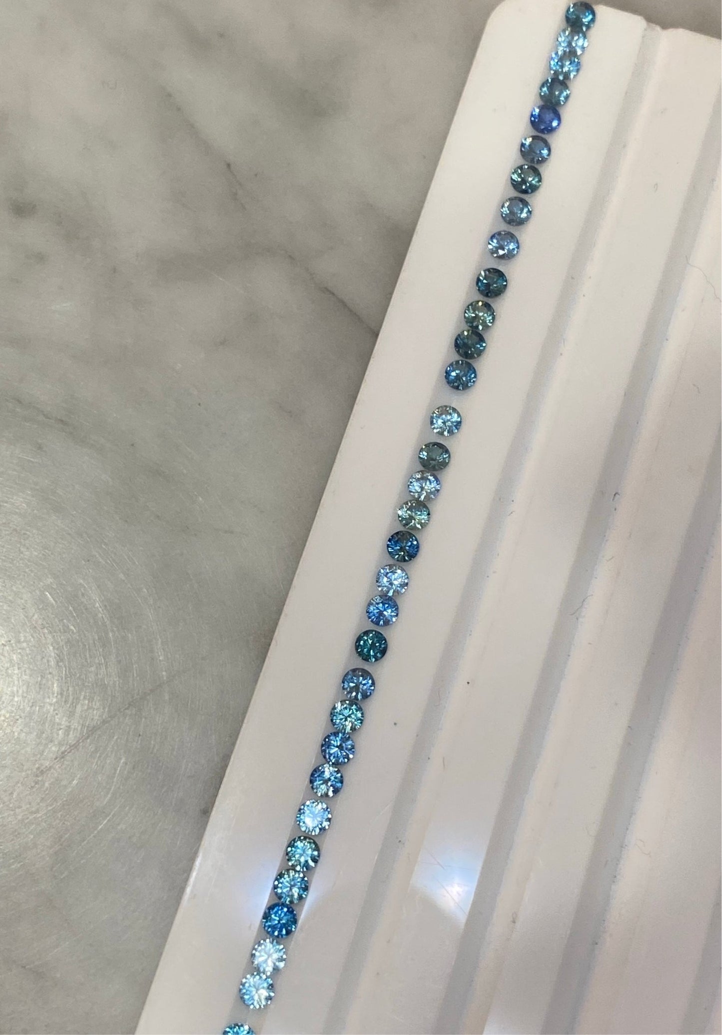 Medium Churumbela Teal Sapphires Different Shades