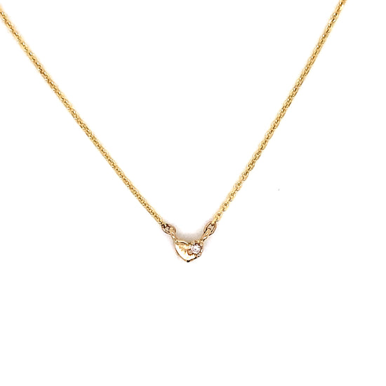 Mini Heart Necklace with Diamond