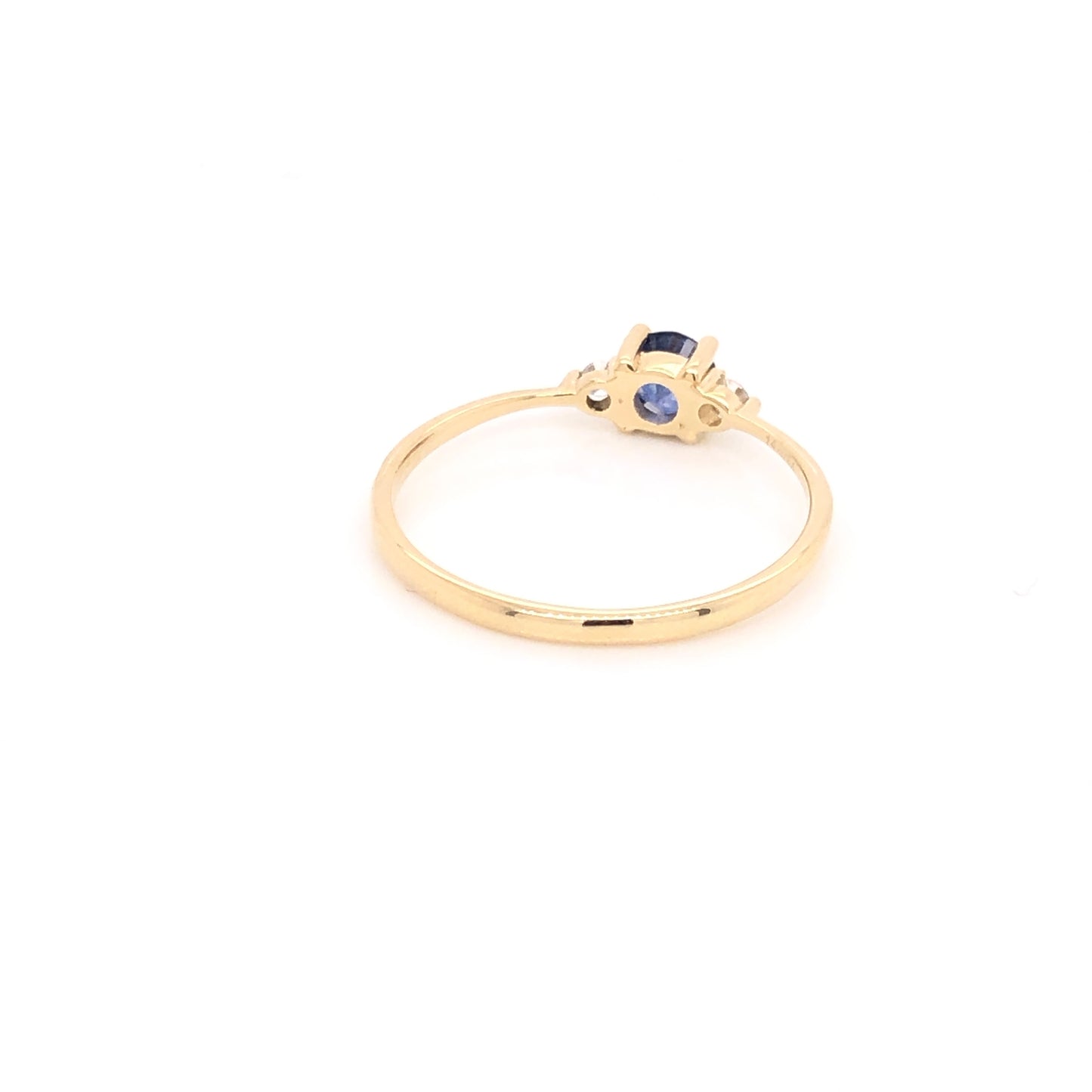 Sapphire Ring with Side Diamonds