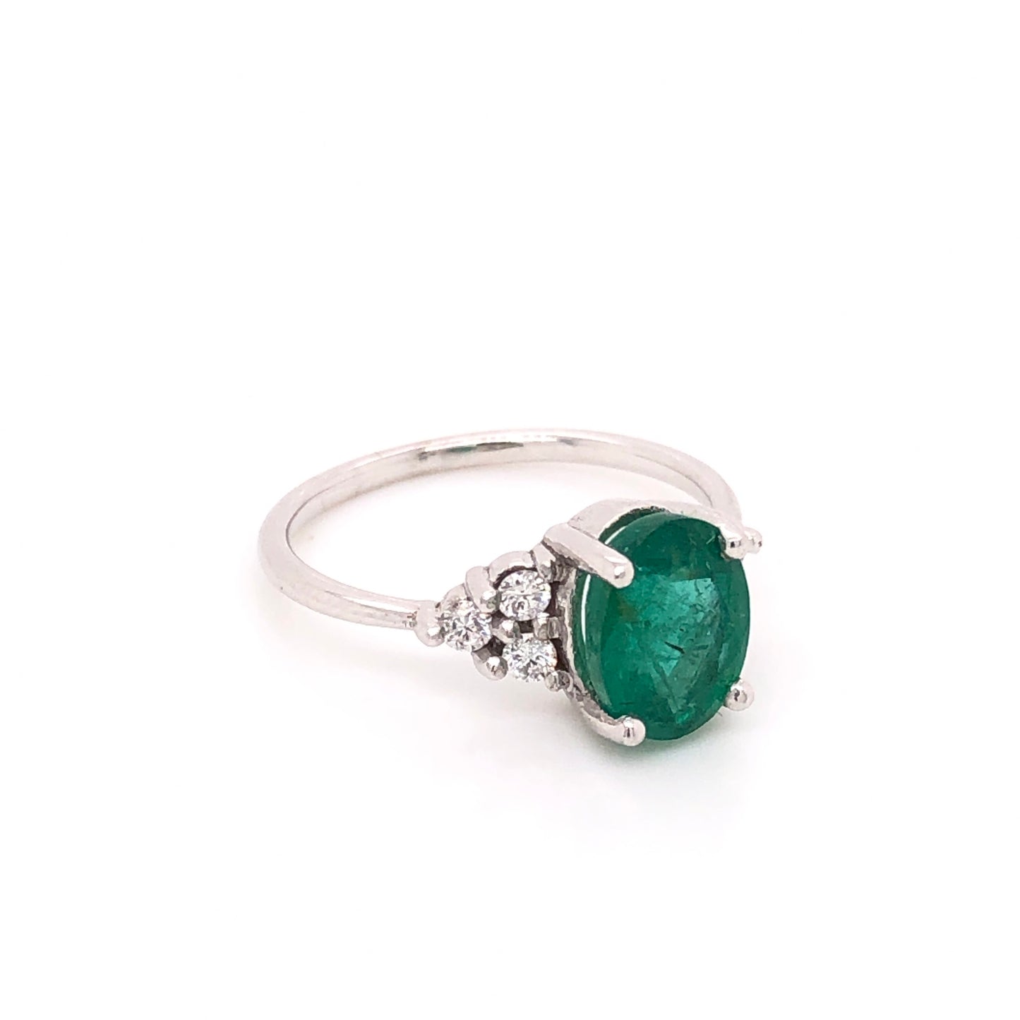 Oval Emerald Ring with Diamonds