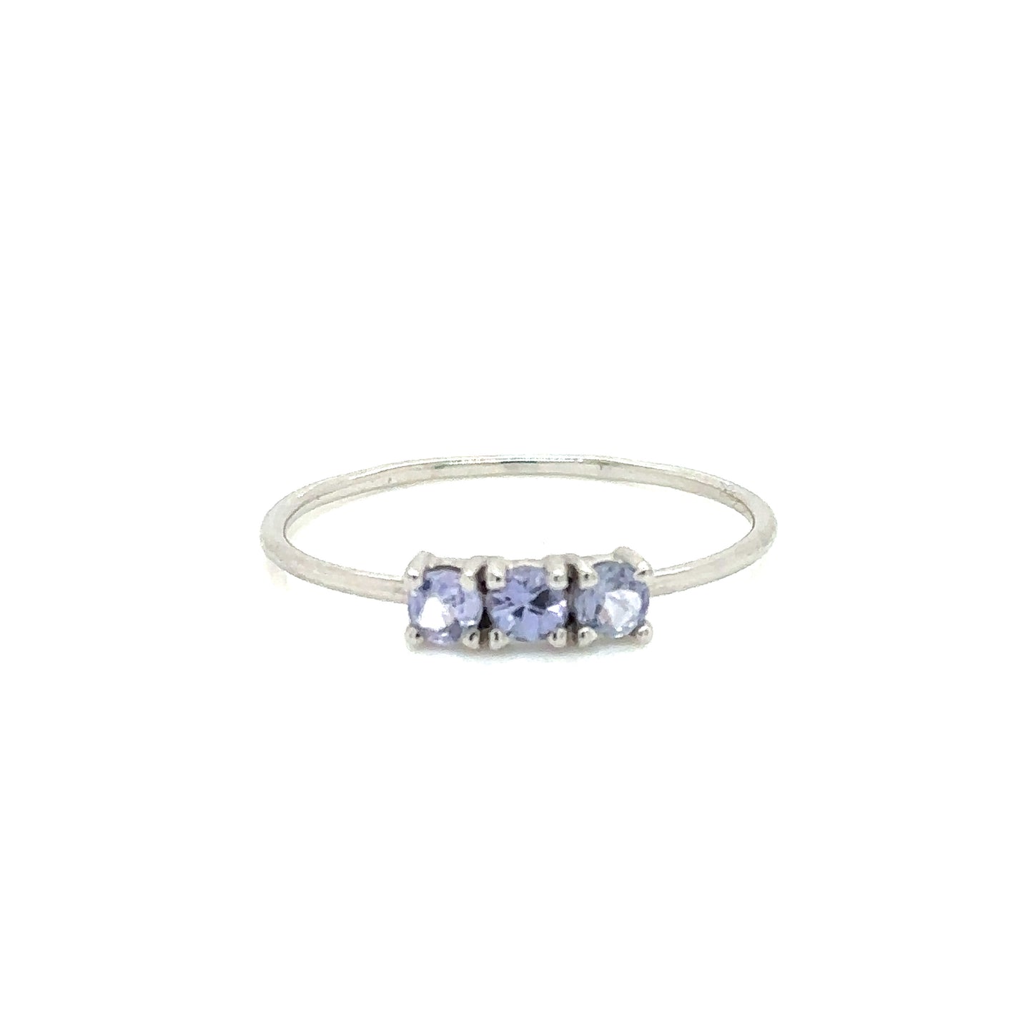 ENTREGA INMEDIATA / Anillo Isabella con Tanzanita  / Oro blanco 14k / Talla 9