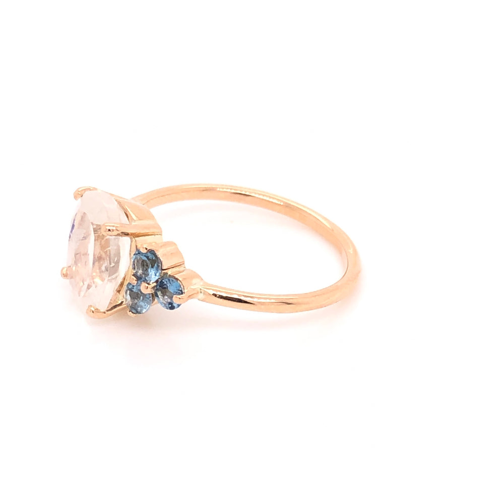 
                      
                        Anillo de Moonstone con Aguamarinas y Tanzanitas
                      
                    