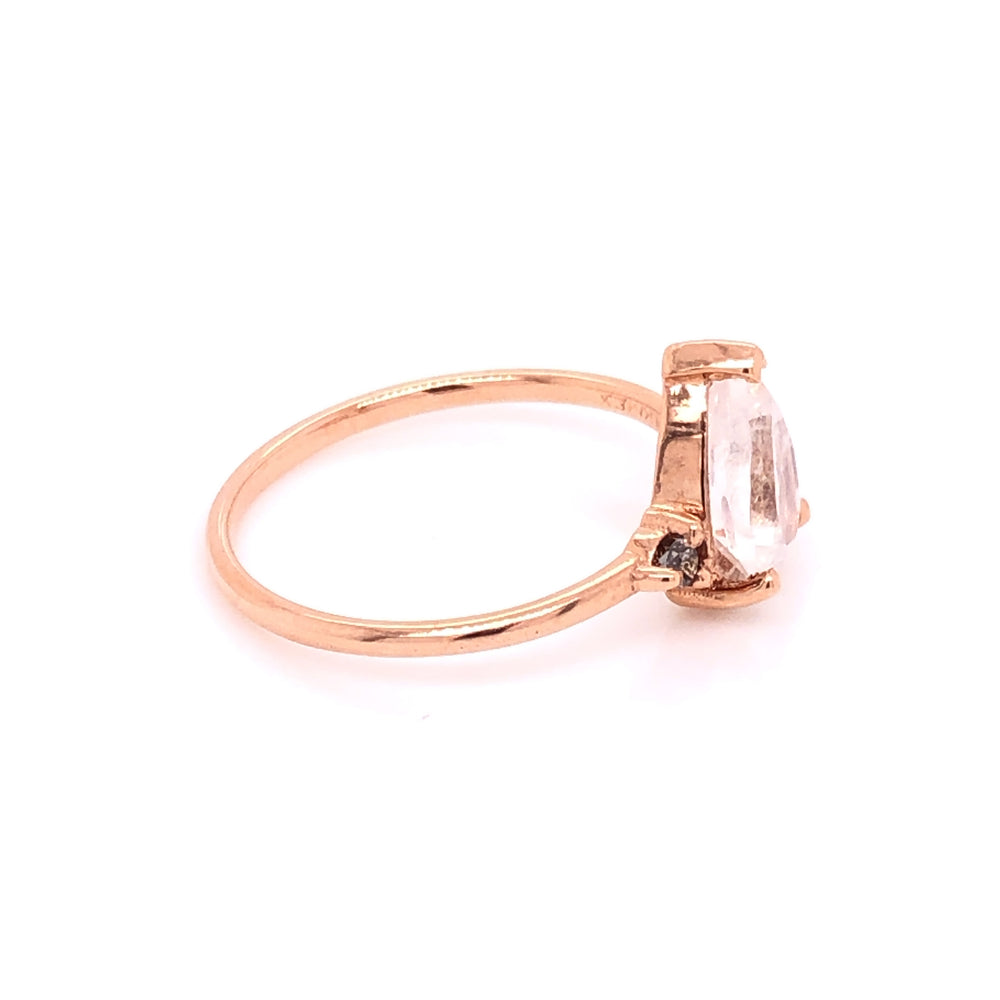 
                      
                        ENTREGA INMEDIATA / Anillo Moonstone Gota con Diamantes Salt & Pepper / Oro rosa 14k / Talla 5.75
                      
                    