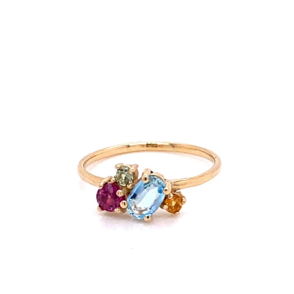 
                      
                        Aquamarine Cluster Ring
                      
                    