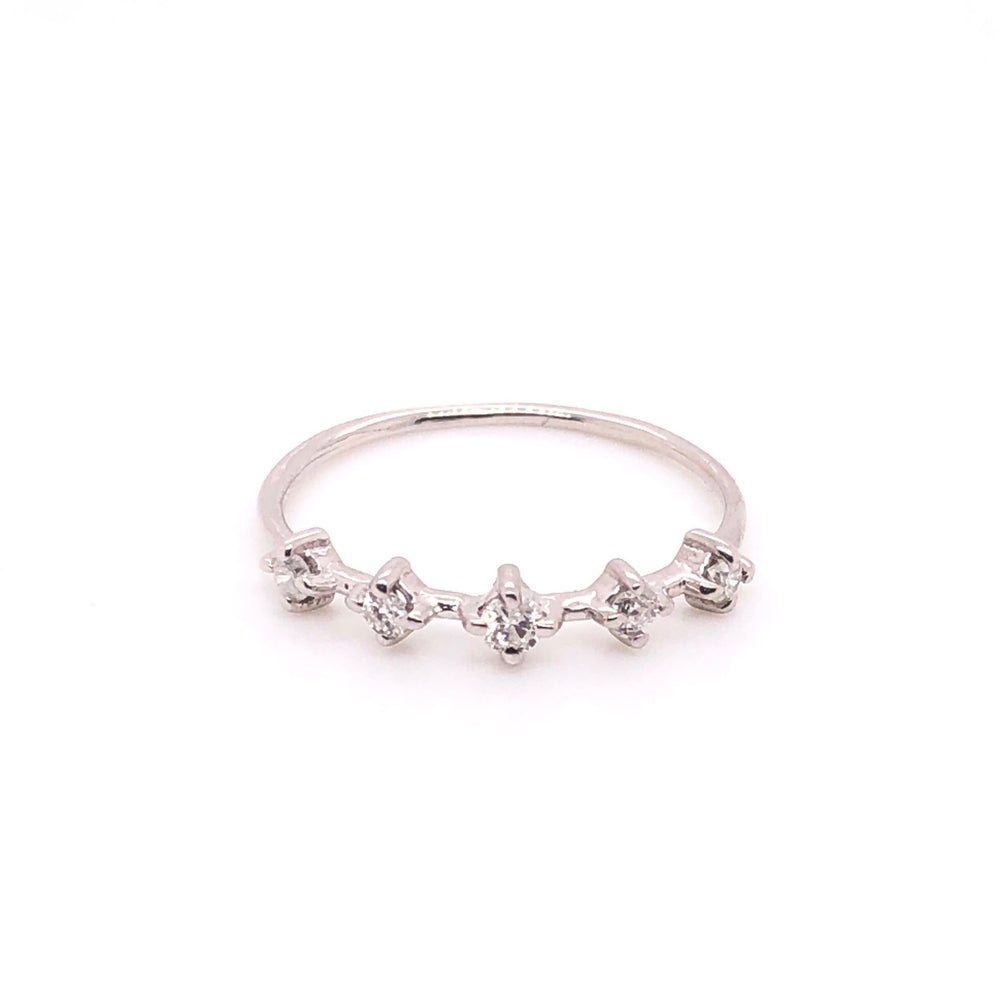 ENTREGA INMEDIATA / Anillo Marlena de Diamantes / Oro Blanco 14k / Talla 7