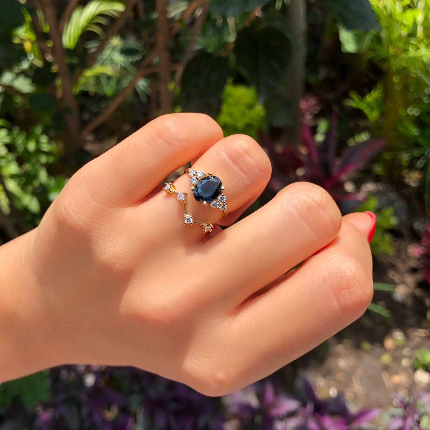 Load image into Gallery viewer, Blue Tourmaline Ring with Diamonds
