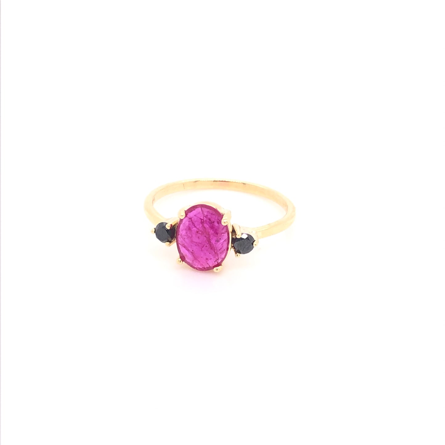 Ruby Ring with Black Diamonds