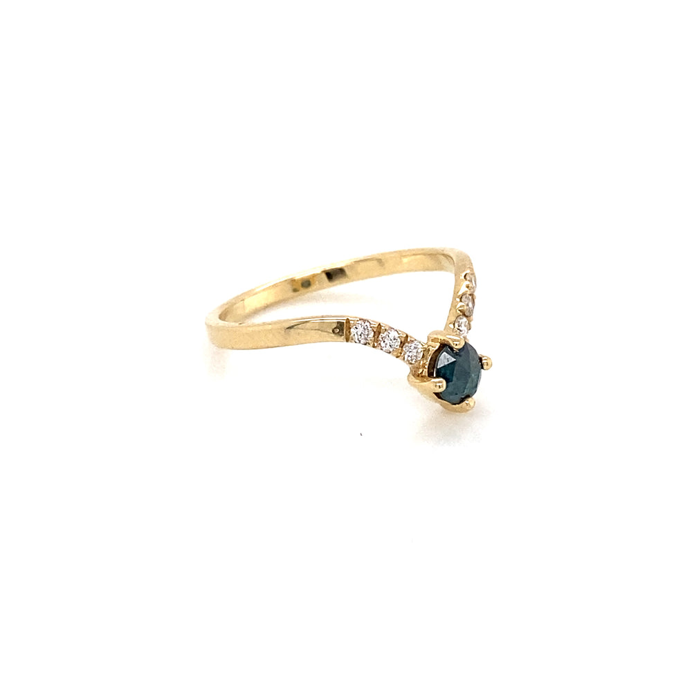 
                      
                        Anillo de Diamante salt and pepper azul con diamantes blancos
                      
                    