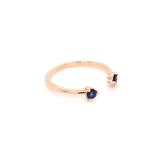 IMMEDIATE DELIVERY / Eva Ring with Sapphire / 14k Yellow Gold / Size 7