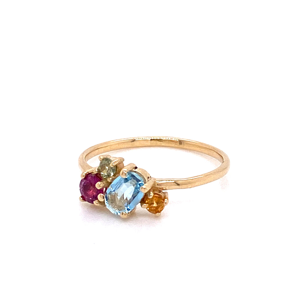 
                      
                        Aquamarine Cluster Ring
                      
                    