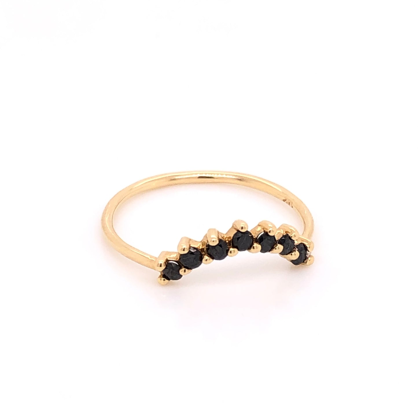 Michal Crown Ring with Black Diamonds